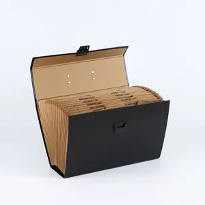 Özelleştirilebilir 19-Pocket A4 genişleyen akordeon dosya kutusu ofis okul kullanımı kağıt belge organizatörü kolu kutu şeklinde klasör çantası
