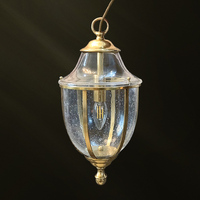 Clásico de lujo interior de vidrio burbuja gota luz Isla de cocina de la lámpara de techo de latón de cobre colgante luz para mesa de la cena