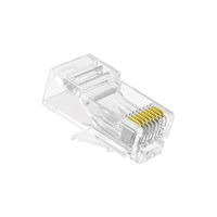 Paquete de 100 Conectores Modulares RJ45 de 8 Pines de Cobre para Cable UTP Cat5e/Cat6, Sólido o Trenzado, con Carcasa de PC