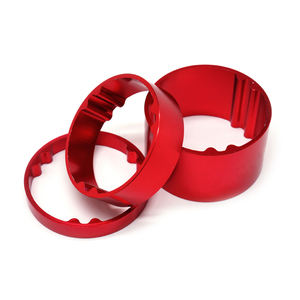 Entretoises de casque en aluminium anodisé rouge en gros-rondelles de fourche de vélo de précision pour réglage de la hauteur du casque de vélo OEM - Product Image 3