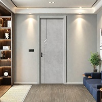 Portes intérieures au design classique moderne pour la maison, chambre à coucher, plaque en cristal de carbone imperméable