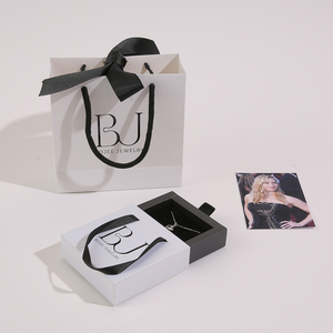 Hot Sale Recyclable Drawer Style Jewelry <b>Box</b> with Ribbon Handle Custom Logo <b>Gift</b> Packaging for All Jewelry - Product Image 5