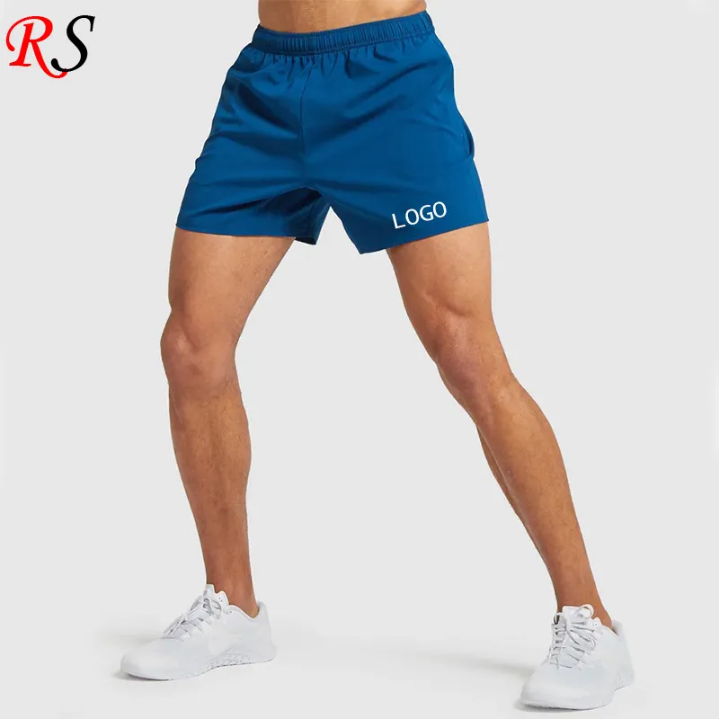 Solid Color Customize Workout Running Shorts Sportswear Gym Stretch Shorts For Men