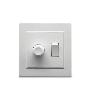 Bangladesh market 86mm size white color PC metal control fan dimmer speed 500W with one gang 1 gang switch light switch wall