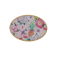 Service de table de belle conception d'usine à bon prix assiette à fleurs personnalisée en mélamine ensemble de vaisselle élégante de style occidental à motifs floraux roses