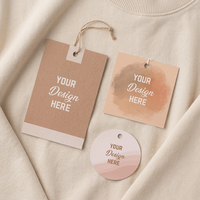 Étiquettes de vêtements en papier écologiques faites à la main, personnalisées avec logo et texte imprimés UV pour les vêtements, les sacs et les chaussures des entreprises