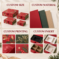 Boîte cadeau personnalisée à tiroirs en carton rigide à quatre niveaux avec ruban, emballage de Noël pour les fêtes
