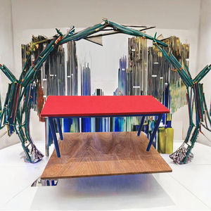 Tables et chaises carrées <span class=keywords><strong>de</strong></span> style nordique en <span class=keywords><strong>fer</strong></span> <span class=keywords><strong>forgé</strong></span> coloré pour hôtel, loisirs en plein air, cour, café, réception - Product Image 3