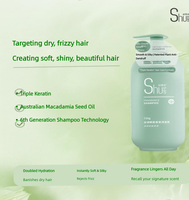 Shusian Silky Smooth Organic Shampoo 750g-Triple Keratin Amino Acid & Macadamia Oil Anti-Ketombe untuk Rambut Kering