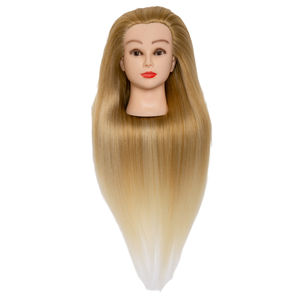 Venta de fábrica peluquería cabeza Pelo Largo Rubio maniquí <span class=keywords><strong>muñeca</strong></span> sintético maniquí cabeza de entrenamiento - Product Image 1