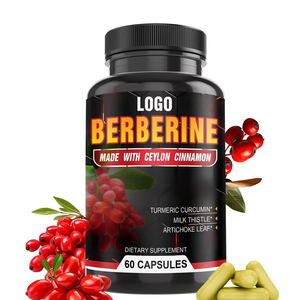 Suplemento de berberina mecanizado personalizado OEM Odm con cúrcuma, plátano, cardo mariano, cápsulas de extracto de pimienta negra - Product Image 1