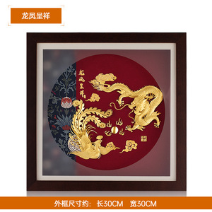 Pintura decorativa para habitación de regalo de negocios de gama alta hecha a medida de fábrica, pintura de lámina de oro de 24K para parejas de bodas - Product Image 5