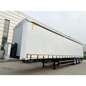 LUYI 3 Axles Box Structure Curtain Semi Trailer 45ft 53ft Side Open Container Side Curtain Semi Trailer