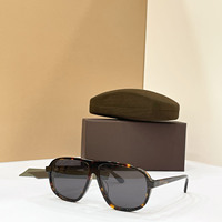 Lunettes de soleil premium pour hommes, double pont, en acétate écaille, dégradé marron, pour hommes et femmes