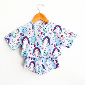 Ensemble de shorts en coton biologique pour enfants, ensembles de vêtements pour garçons, chemises pour enfants avec shorts, vêtements pour enfants personnalisés, ensembles deux pièces pour garçons - Product Image 3