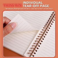 Carnet à spirale ligné personnalisé format A5 avec reliure cousue et couverture en papier pour l'école, le travail ou comme journal - 3306