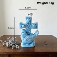Bougie parfumée en forme de croix de Pâques et de colombe de la paix, cadeau de fête, décoration d'église, ornement, bougie artistique