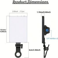 Lampe de poche LED rechargeable à température de couleur réglable 3000-7000K en alliage d'aluminium 5W, portable avec clip pour téléphone