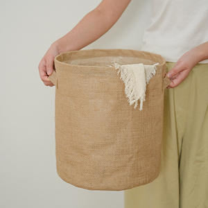 Boîte de rangement en coton et jute, rectangulaire, pliable, organiseur de jouets, grande capacité, panier de rangement pour la maison, solution de rangement pour enfants - Product Image 2