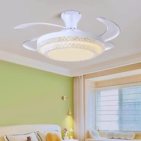 Ventilateur de plafond minimaliste moderne pour chambre à coucher, salle à manger, salon, ventilateur électrique intégré ultra-fin invisible, lustre