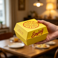 Boîtes à sandwich pour hamburgers, contenants alimentaires rectangulaires en papier kraft biodégradable de qualité alimentaire, personnalisables, avec couvercles
