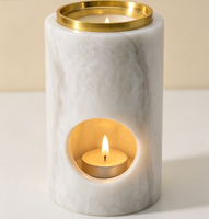 Brûleur d'huiles essentielles moderne en marbre, chauffe-cire et diffuseur d'aromathérapie avec fonction de fusion de parfum pour la décoration intérieure