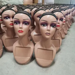 Großhandel Modellkopf weiblicher realistischer Kopf-Modell für Perücken-Vorführständer