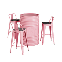 Ensemble de table et chaises de bar industrielles en acier, hauteur comptoir, pour pub, café, salon, restaurant, boîte de nuit