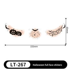 Nuevas pegatinas de transferencia facial de <span class=keywords><strong>terror</strong></span> para Halloween, tatuajes temporales desechables, impermeables, resistentes al sudor, fáciles de quitar, cosméticos - Product Image 6