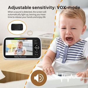 5.0 inç bebek kamerası monitör uyku Pan tilt bölünmüş sıcaklık bebek izleme monitörü 3000mAh pil iki yönlü ses bebek Video monitörü - Product Image 6