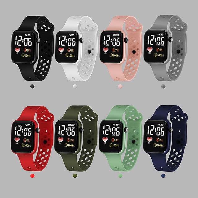 2025 Factory Wholesale Luxury Electronic Cartoon Led Digital Watch Fashion Square Sports Children Student Watch