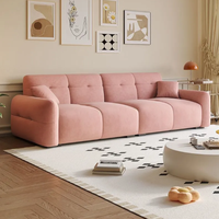 Canapé sectionnel moderne et minimaliste de luxe, tissu en velours résistant aux taches de haute qualité, rembourrage en latex naturel, design capitonné pour villas