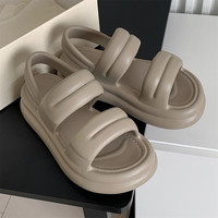 XIXITIAO Sandales plates d'été et de printemps pour femmes, confortables, antidérapantes, avec sangle en EVA