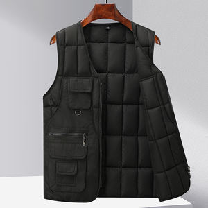 Gilet Invernale RCX per <span class=keywords><strong>Uomo</strong></span>, Casual, Traspirante, Antivento, Ecologico in Poliestere, Scollo a V, Multitasche, Isolato, <span class=keywords><strong>Nero</strong></span> - Product Image 5