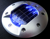 Offre Spéciale Forme Ronde Clignotant Clignotant Cat Eye Trafic 6 LED Voyant D'avertissement Produit Intégré En Aluminium Solaire Route Goujon