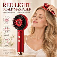Peigne de massage du cuir chevelu rechargeable 3 en 1 à lumière rouge, brosse de croissance des cheveux EMS, masseur électrique pour la tête à usage domestique pour le soin du cuir chevelu OEM ODM