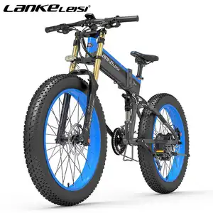 LANKELEISI XT750PLUS Sepeda Gunung 48V 10.4ah 1000W Jenis Lemak Sepeda Listrik 26 Inci Ban Lipat Lemak Sepeda Listrik Salju