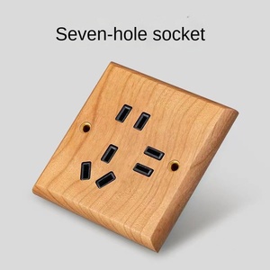 Interruptor de palanca de madera maciza Vintage estándar de la UE cargador de enchufe de latón corriente nominal para Reino Unido Sudáfrica China - Product Image 3