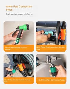 Chariot à <span class=keywords><strong>enrouleur</strong></span> de tuyau de 20 m <span class=keywords><strong>avec</strong></span> support de pistolet pulvérisateur, <span class=keywords><strong>enrouleur</strong></span> de tuyau <span class=keywords><strong>d</strong></span>'eau portable pour l'<span class=keywords><strong>arrosage</strong></span> du jardin et le lavage de voiture - Product Image 6