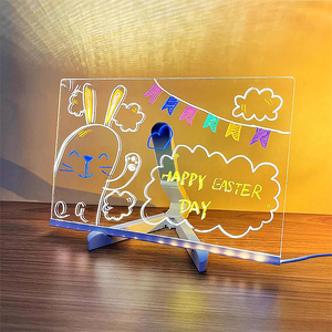 Pizarra de Dibujo Acrílica Luminosa de Gran Tamaño, Pizarra de Dibujo LED Borrable con Juego Completo de Soporte para Pinceles y Paño de Limpieza - Product Image 1