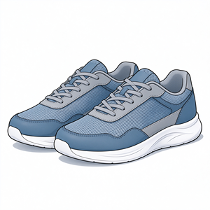 Chaussures de course respirantes en mesh pour hommes, chaussures de sport légères pour la marche quotidienne, logo et couleur personnalisés acceptés - Product Image 1