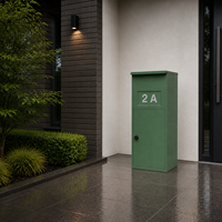 Boîte aux lettres murale extra-large en métal vert clair, étanche avec serrure pour usage extérieur – Nouveauté 2026