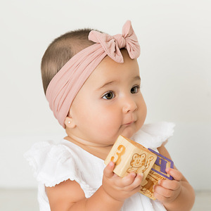 Diadema de punto elástico para bebé recién nacido, para niño <span class=keywords><strong>turbante</strong></span>, lazos de bebé, accesorios para el cabello de nailon suave, 21 colores, 1 ud. - Product Image 4