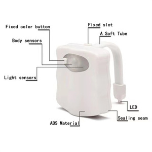 Mini Kawayi Human Infrared Sensing <b>Light</b> LED Night <b>Light</b> Stick Toilet 16/8 Color Bathroom Colorful Motion Sensing Night <b>Light</b> - Product Image 5