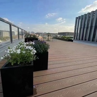 Planche de terrasse en WPC anti-rayures et antidérapante, à emboîtement, imperméable pour extérieur, jardin, patio, balcon, zone piscine, usage commercial