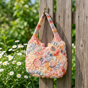 Bolso Tipo Almohada <span class=keywords><strong>de</strong></span> Hombro con Diseño Floral Tradicional Chino en <span class=keywords><strong>Punto</strong></span> <span class=keywords><strong>de</strong></span> <span class=keywords><strong>Cruz</strong></span>, Patrón a Cuadros, <span class=keywords><strong>Tela</strong></span> Textil Resistente - Product Image 3