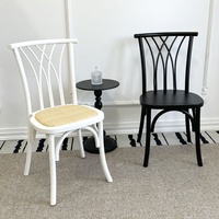 Chaises de salle à manger empilables en bois, style dossier, style campagne française, chaises pour mariage en plein air, ensembles de salle à manger pour bars et cafés