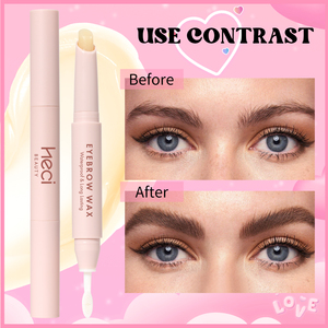 Crayon à sourcils double embout HECI rose, cire à sourcils, stylo à sourcils, gel coiffant, personnalisé, imperméable, baume à sourcils - Product Image 4