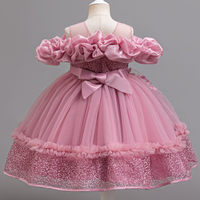 2026 High-End Girls' Princess Layered Dress Mesh Flower Girl Costume for Children's Birthday Parties Piano Performances Weddings
