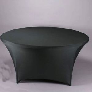 ผ้าคลุมโต๊ะสแปนเด็กซ์สีดำสำหรับโต๊ะพับมาตรฐาน - ชุด 2 ผืน ผ้าคลุมโต๊ะทรงสี่เหลี่ยมแบบยืดได้สำหรับงานแต่งงาน - Product Image 1